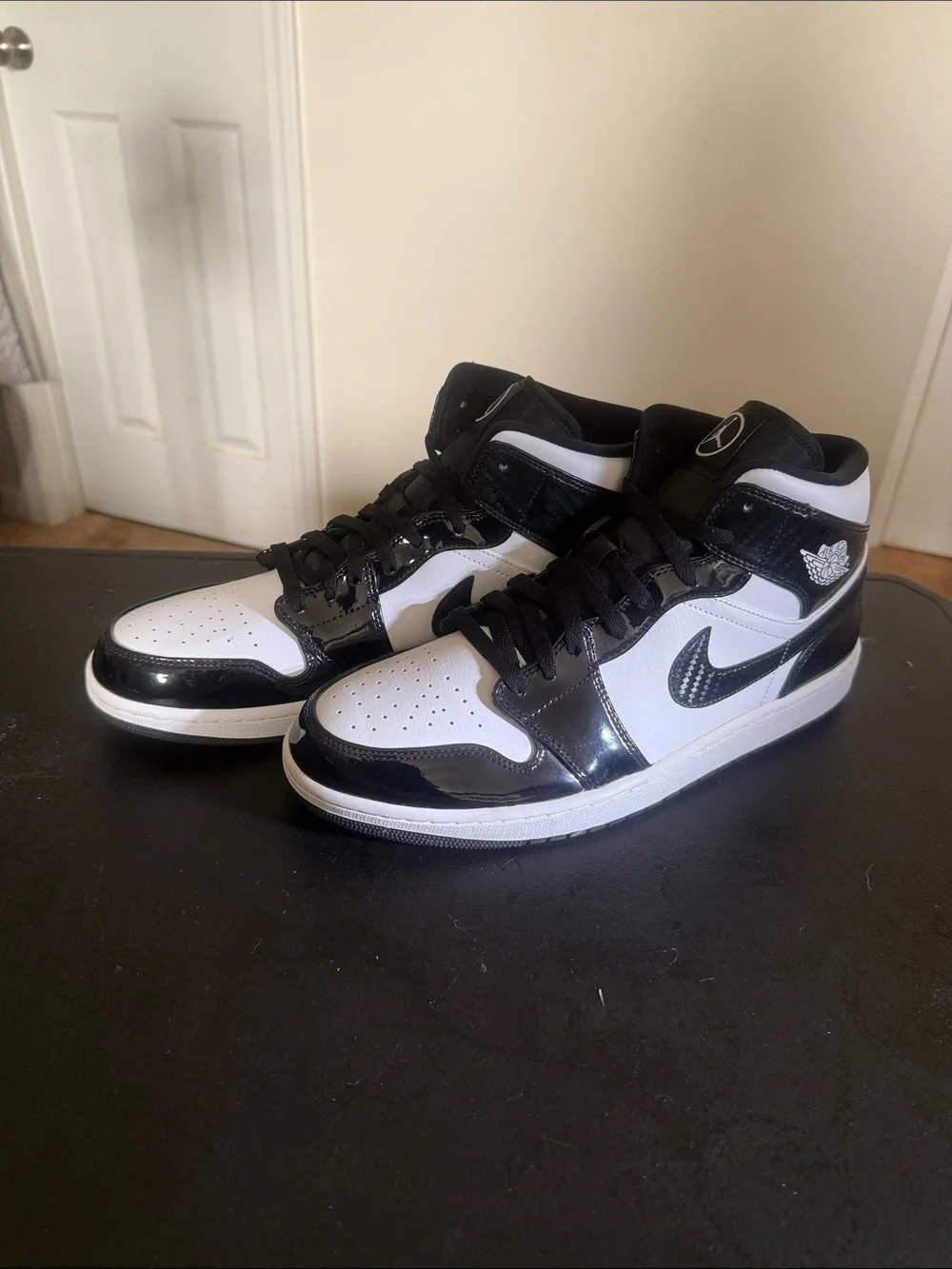 Jordan Black and White High-Top Sneakers